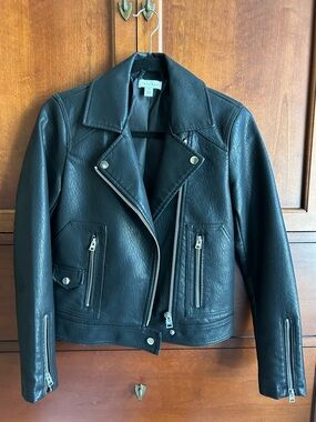 Topshop Faux Leather Moto Jacket - Women's
